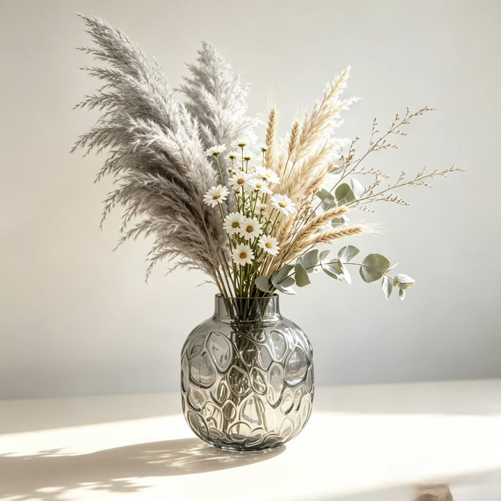 Decorative Textured Glass Flower Vase