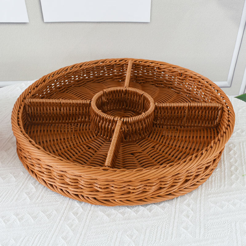 Artisan Woven Round Storage Tray
