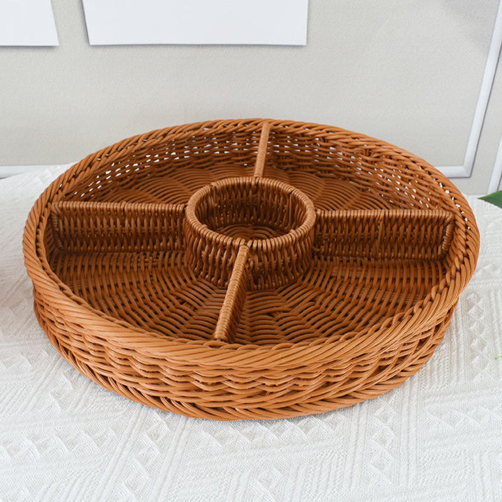 Artisan Woven Round Storage Tray