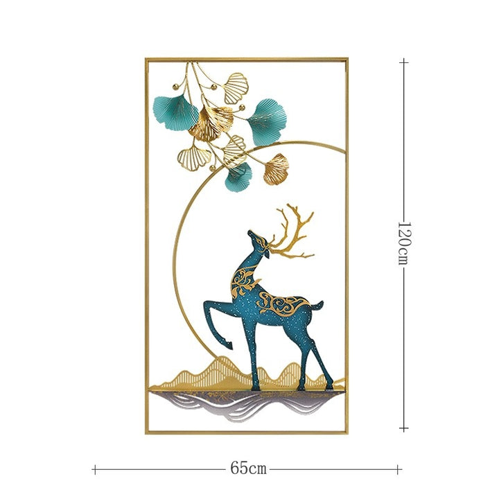 Elegant Metal Deer Wall Art Sculpture
