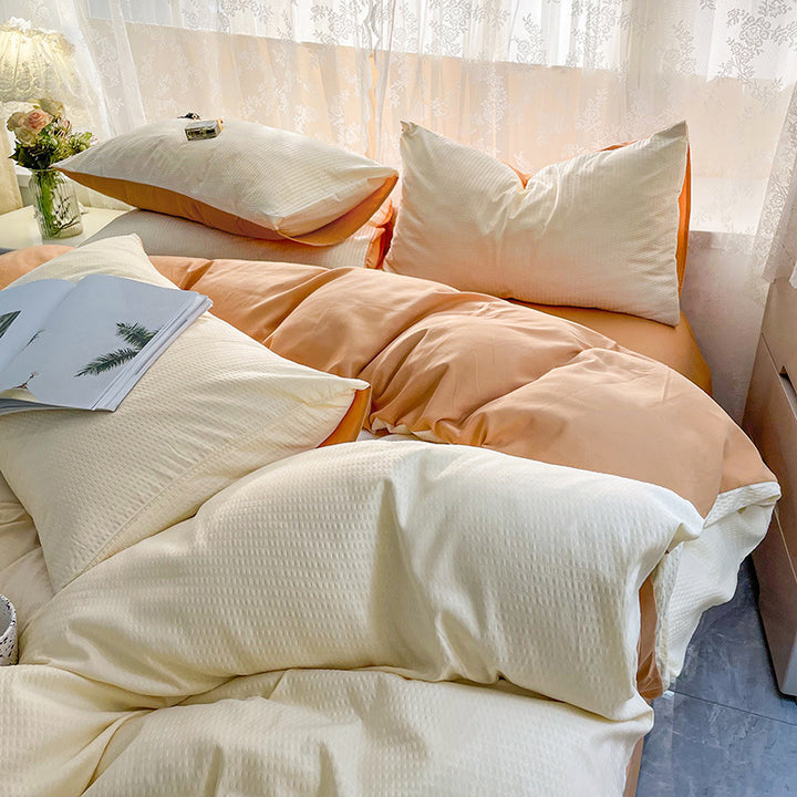 Premium Waffle-Textured Duvet Cover Set