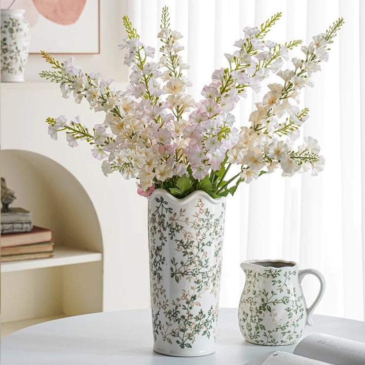 Handcrafted ceramic vase with floral motifs