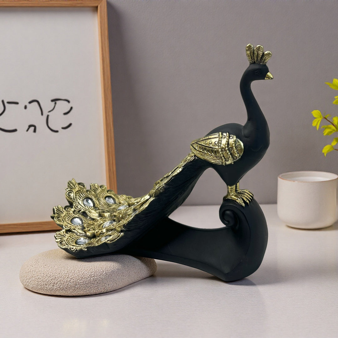 Majestic Peacock Decor Sculpture