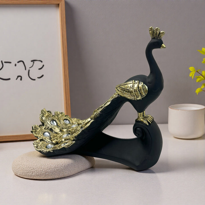 Majestic Peacock Decor Sculpture