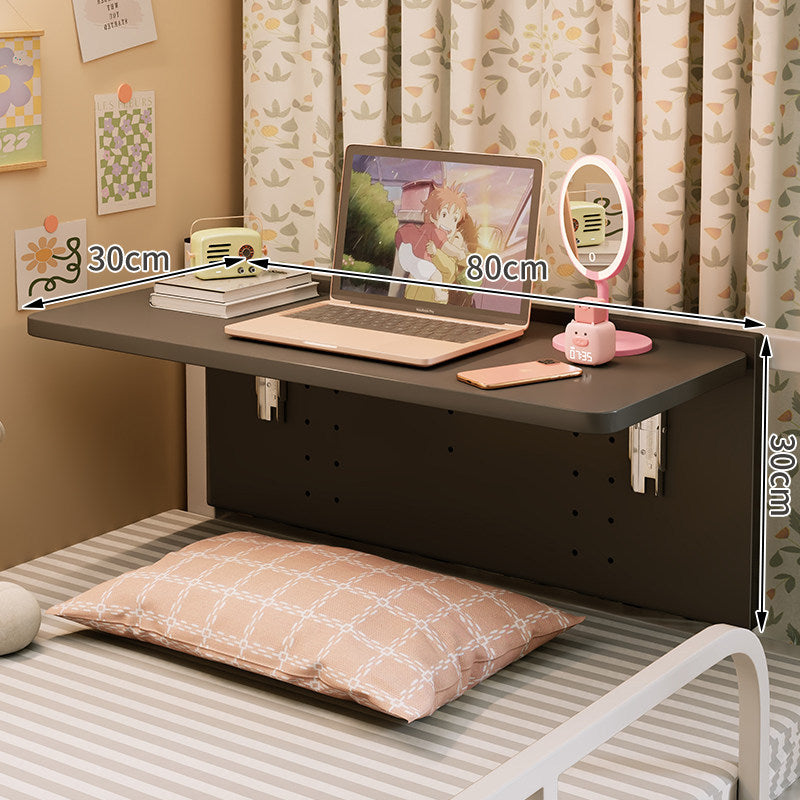 Fold-Down Wall-Mounted Bedside Laptop Shelf with Folding Support Brackets