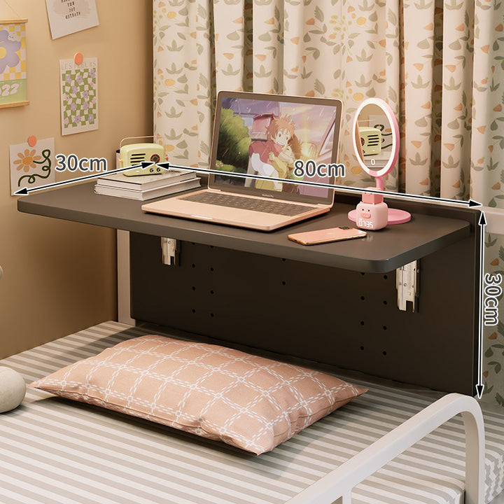 Fold-Down Wall-Mounted Bedside Laptop Shelf with Folding Support Brackets