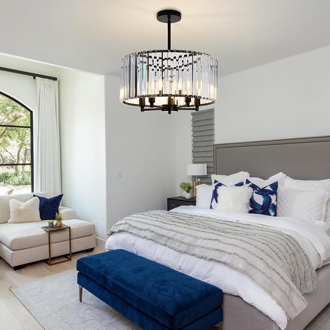 Crystal Ribbed Modern Pendant Light