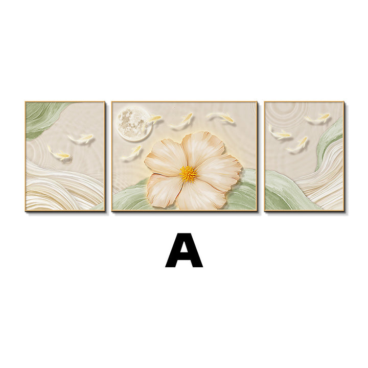 Elegant Floral Triptych Canvas Art