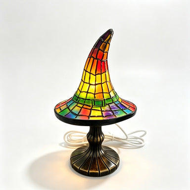 Colored Glass Mosaic Puppy Nightstand Lamp