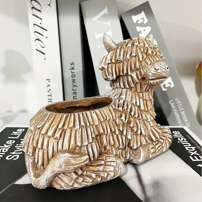 Decorative Highland Cow Planter