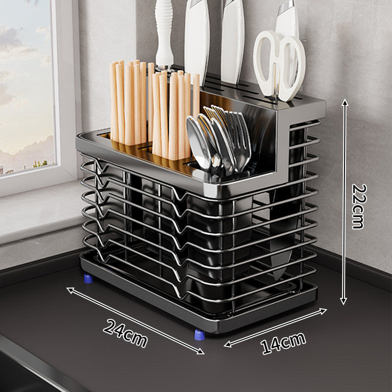 Vertical Slotted Knife and Scissors Holder Countertop Organizer