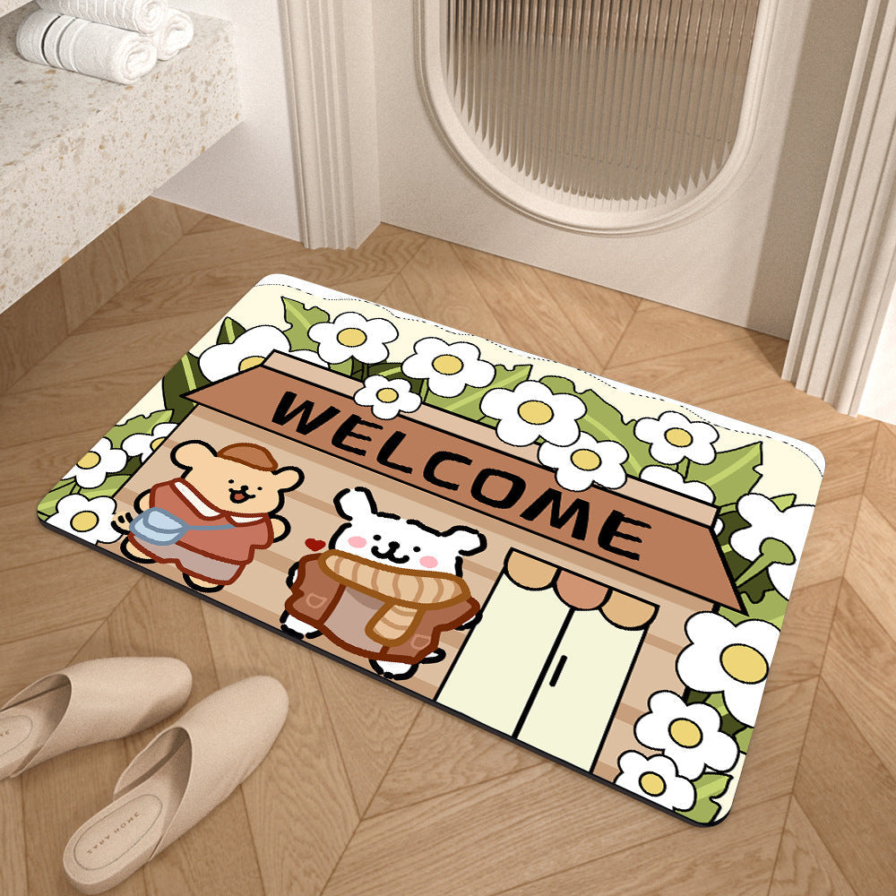 Cute Cartoon-Themed Welcome Mat