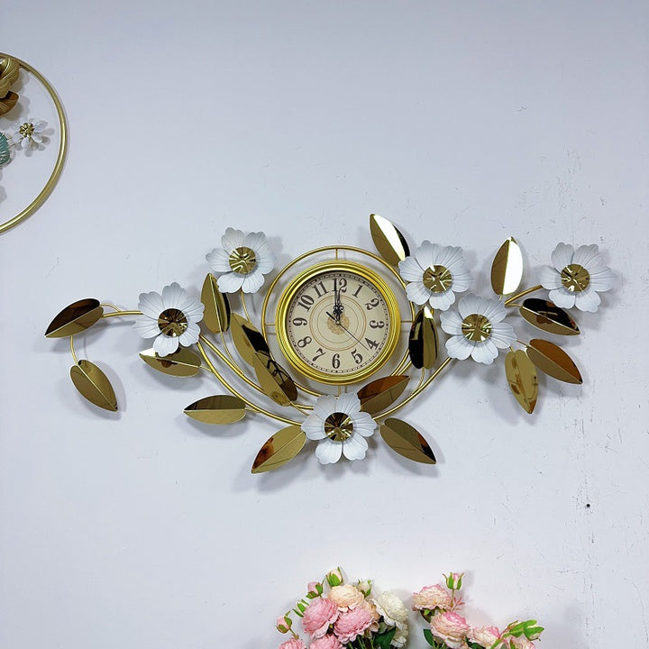 Floral Wall Clock Art Decor