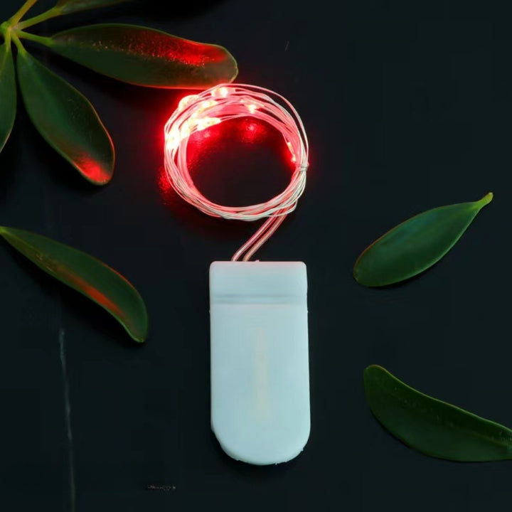 Battery-operated LED copper wire fairy lights set with plug battery pack