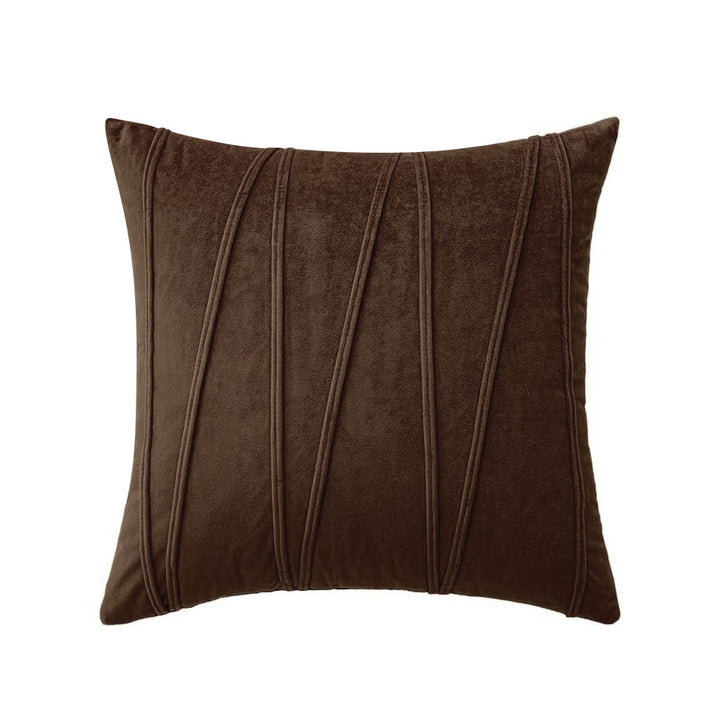 Luxury Velvet Vertical Pintuck Square Throw Pillow Cover