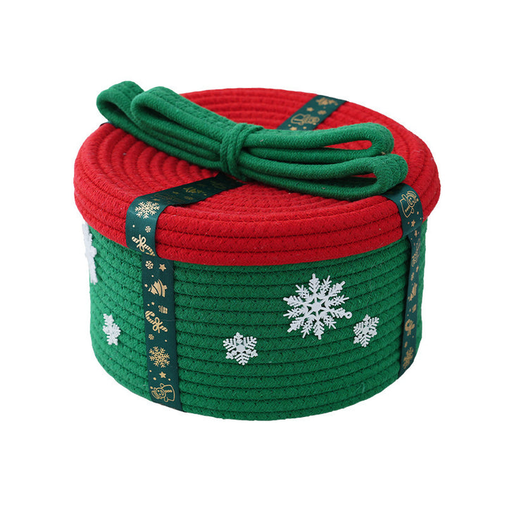 Decorative storage basket with Christmas motif