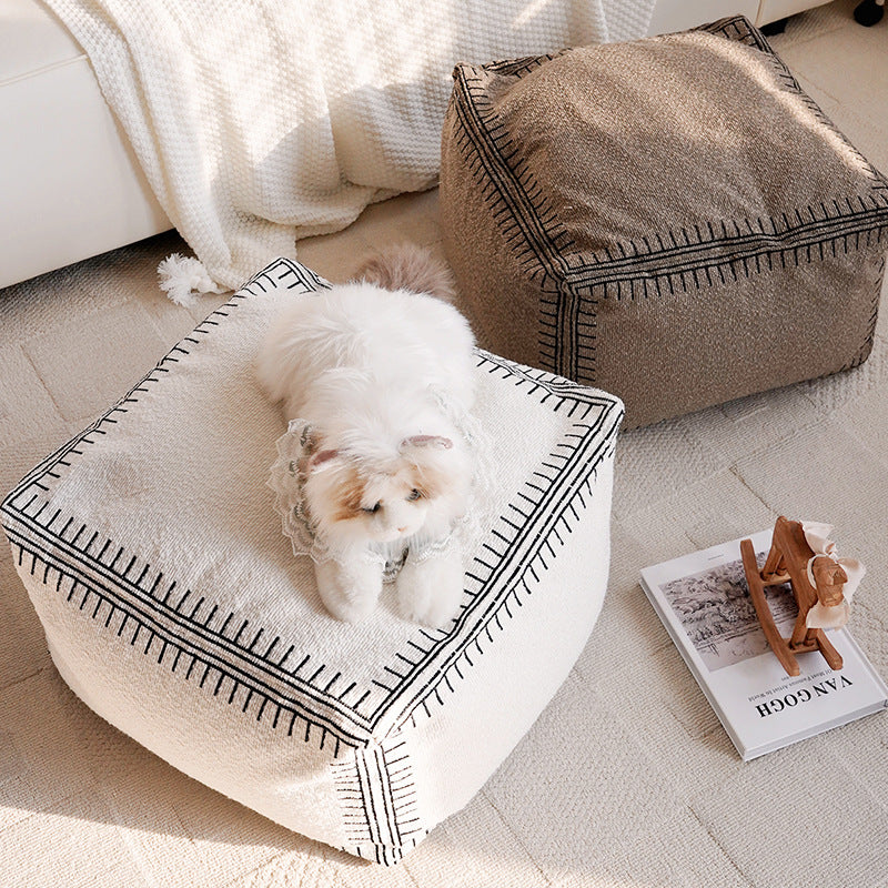 Decorative Woven Floor Pouf