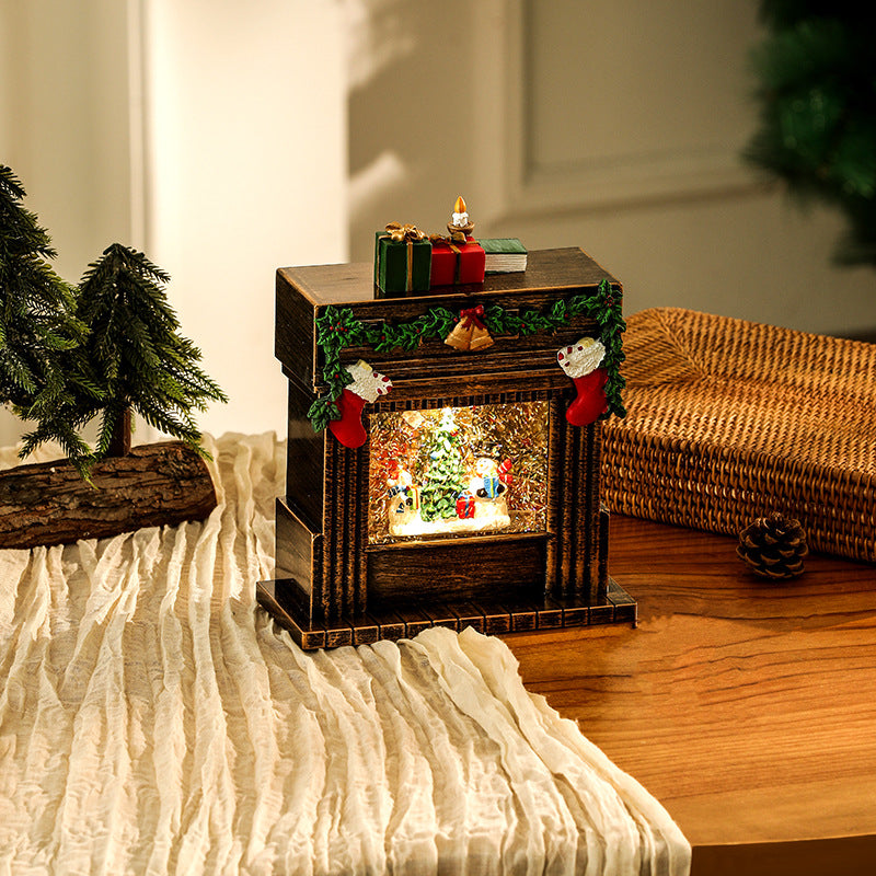 Decorative Christmas Romance Fireplace Figure
