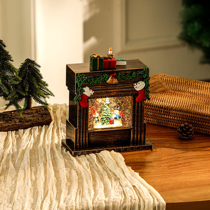 Decorative Christmas Romance Fireplace Figure