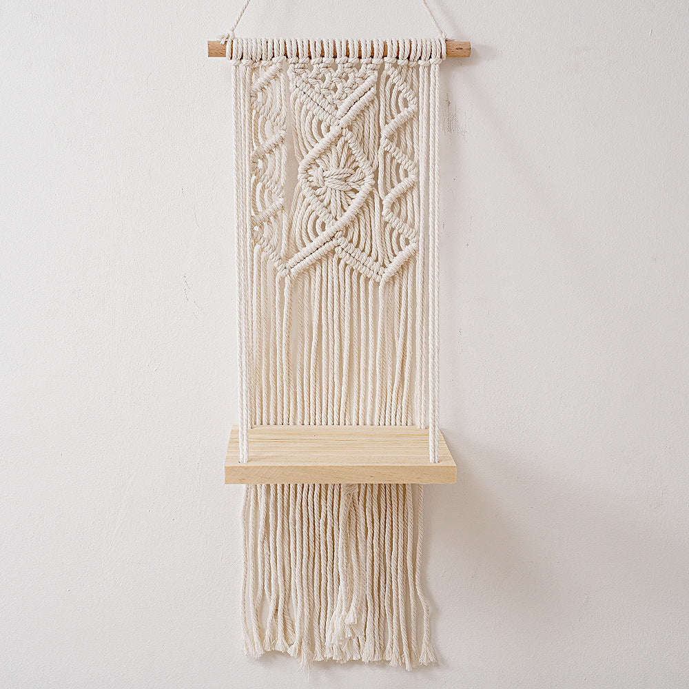 Macramé Wall Hanging Planter Shelf