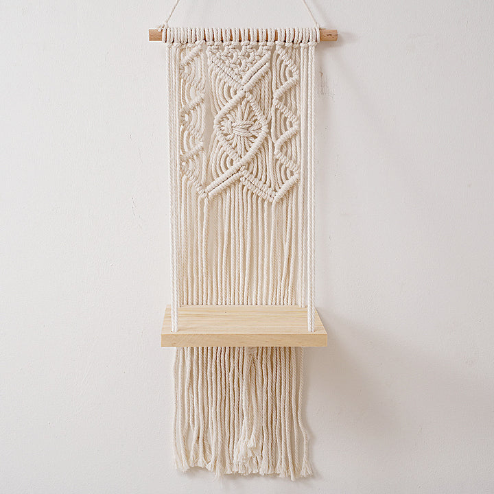 Macramé Wall Hanging Planter Shelf