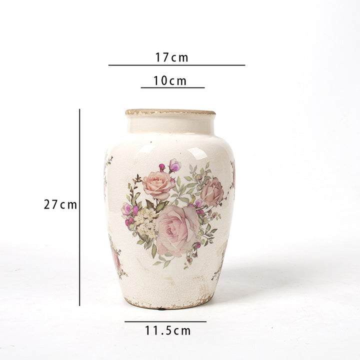 Floral Ceramic Vase with Artistic Design