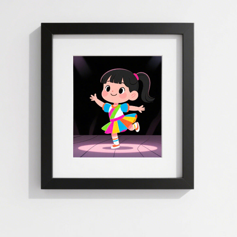 Whimsical Desert Oasis Illustration Wall Art Frame