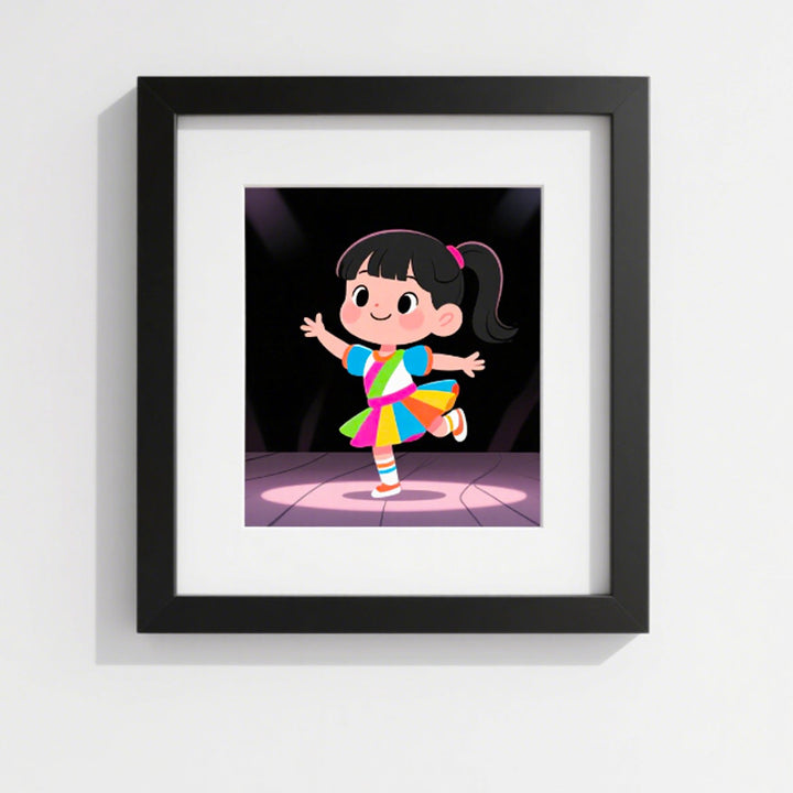 Whimsical Desert Oasis Illustration Wall Art Frame
