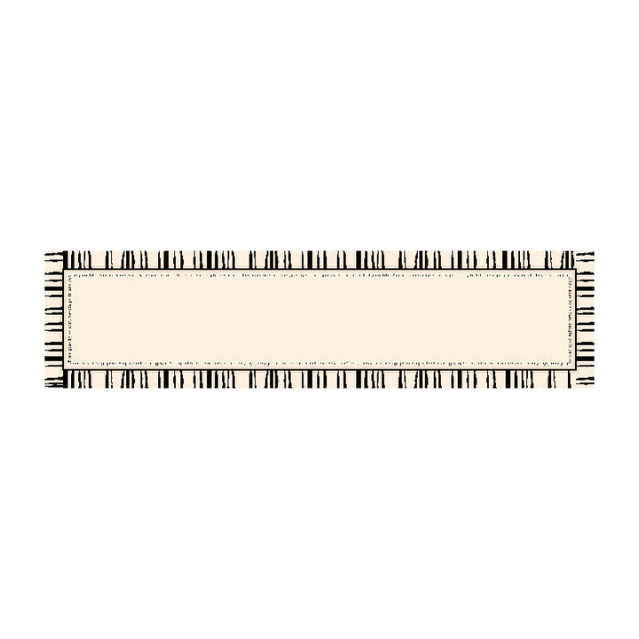 Decorative Stitched-Edge Linen-Blend Table Runner