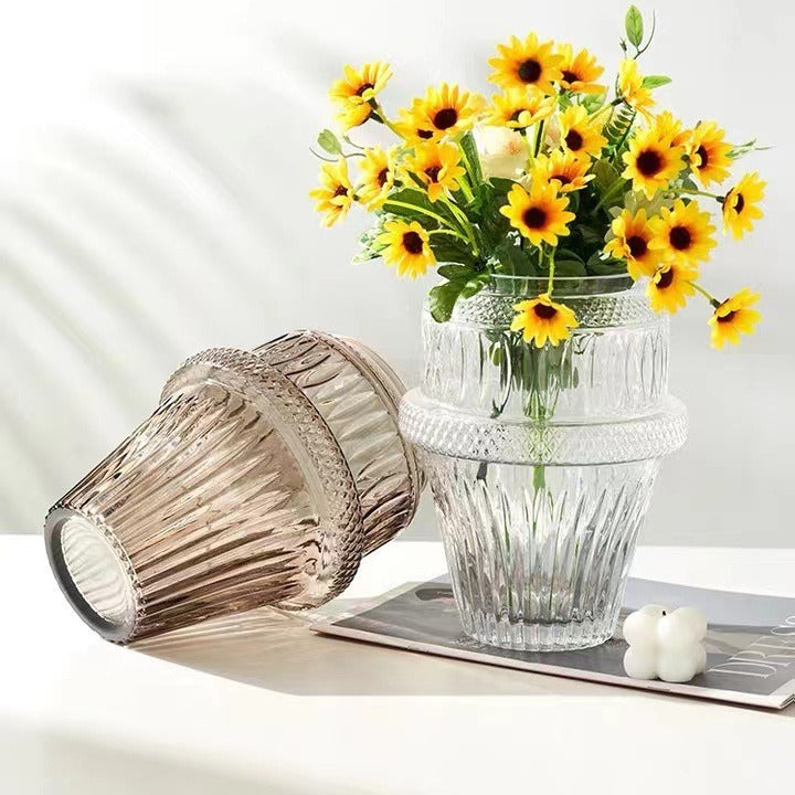 Decorative Textured Glass Planter