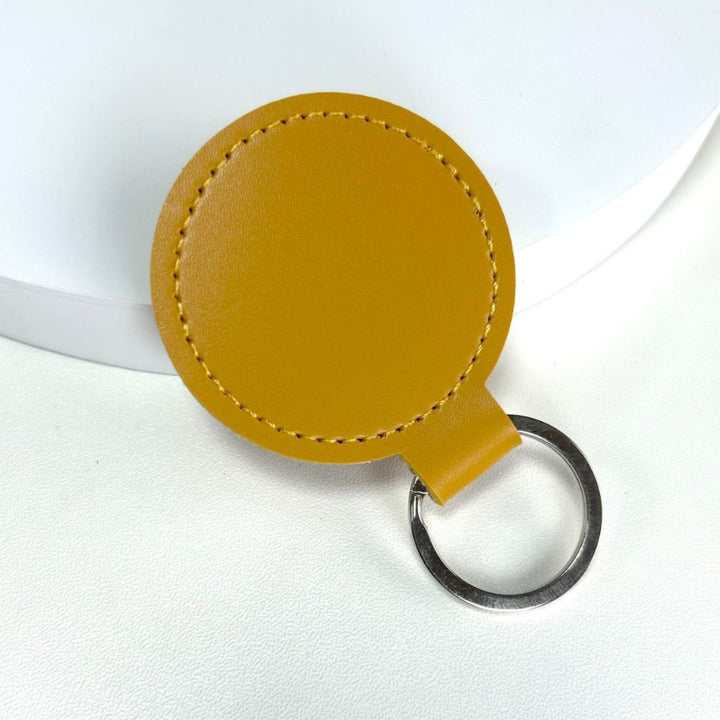 Premium Leather Round Keychain