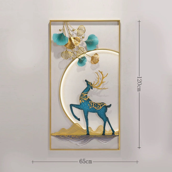 Elegant Metal Deer Wall Art Sculpture