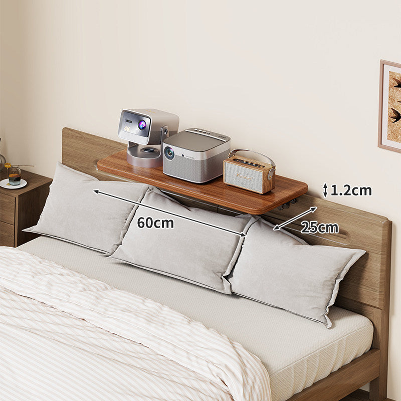 Headboard-Mounted Floating Bedside Shelf for Projectors and Devices