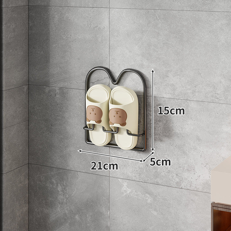 Wall-Mounted Vertical Shower Slipper Rack Single-Pair Organizer
