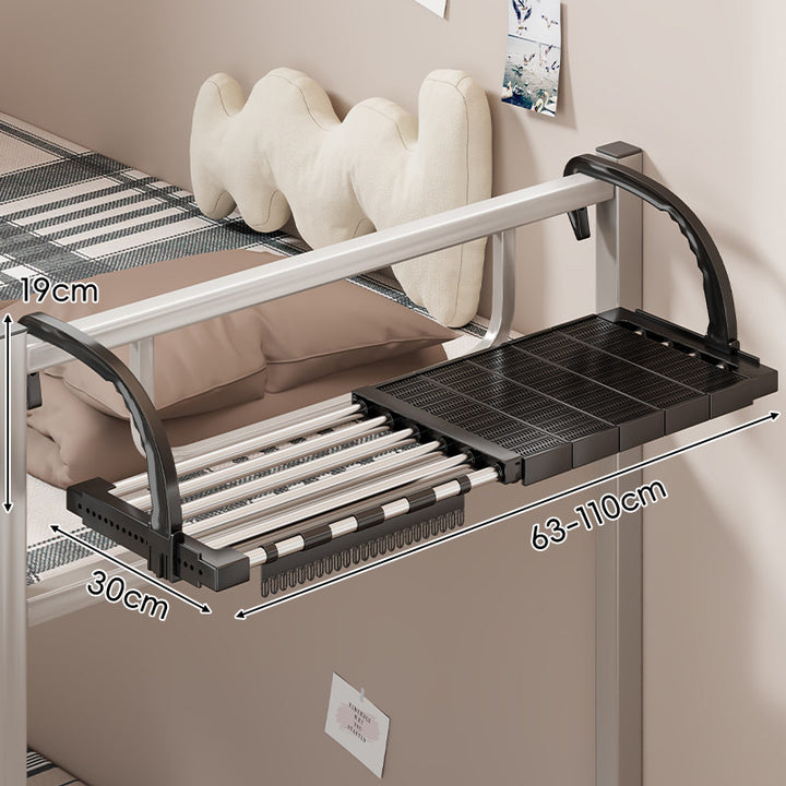 Expandable Over-Rail Telescopic Clothes Drying Rack with Multiple Stainless Steel Rods