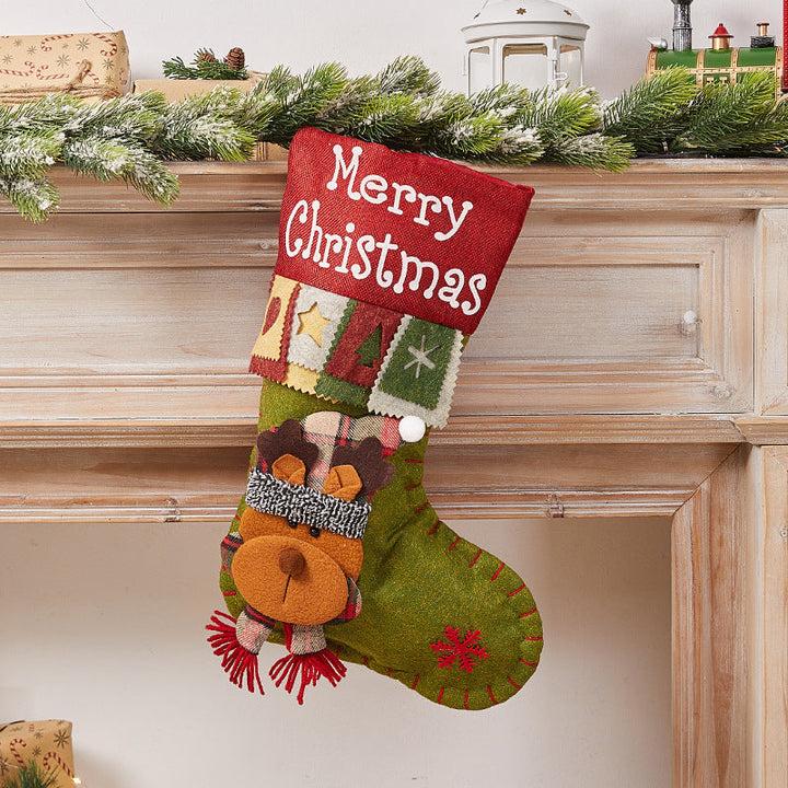 Festive Christmas stocking with nostalgic design