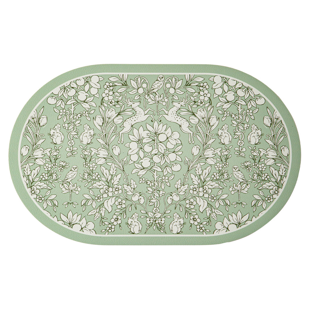 Beef woven area rug with floral ornamentation and animal motif