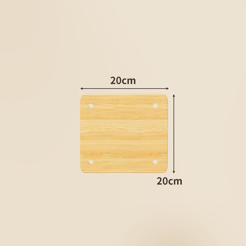 Compact Square Bamboo Shelf Panel with Rounded Corners and Pre-Drilled Mounting Holes