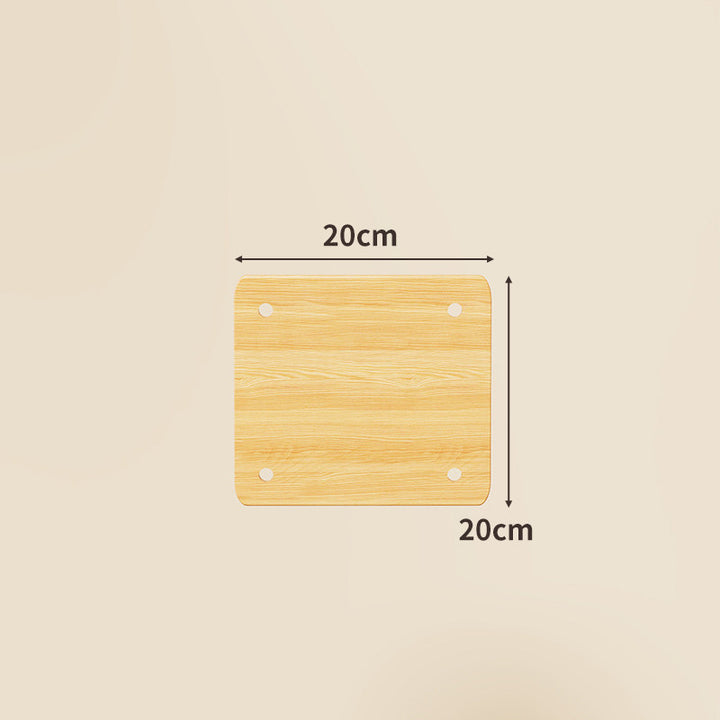 Compact Square Bamboo Shelf Panel with Rounded Corners and Pre-Drilled Mounting Holes