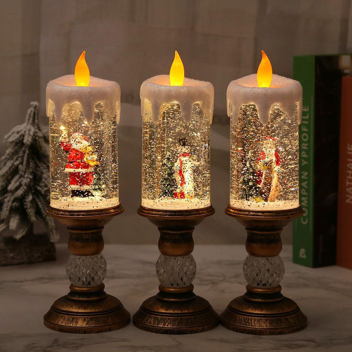 Christmas decoration lantern with snow globe