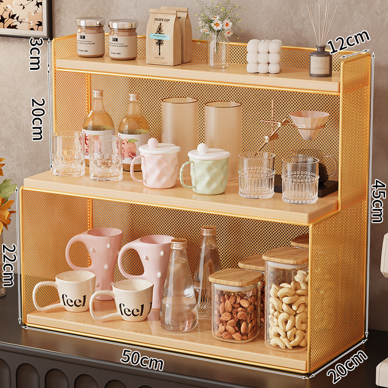 Three-tier metal kitchen shelf