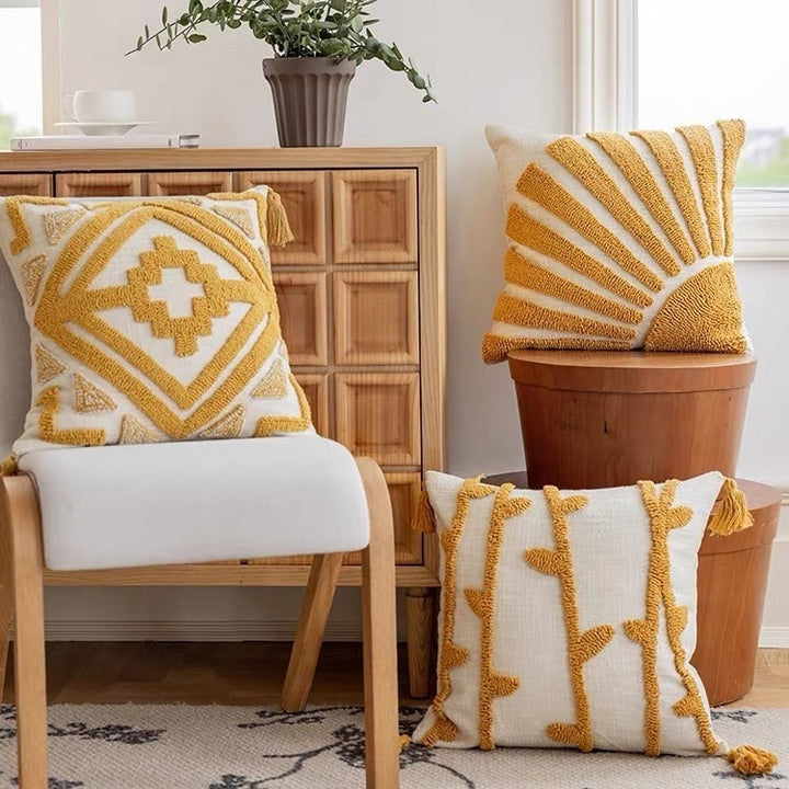 Textured Geometric Accent Pillow