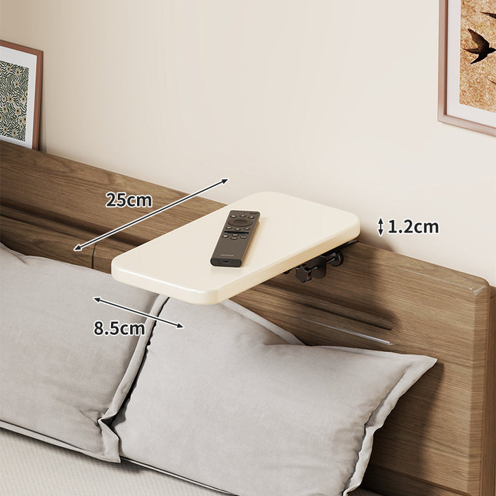 Wall-Mounted Slim Floating Headboard Shelf with Rounded Corners and Concealed Brackets
