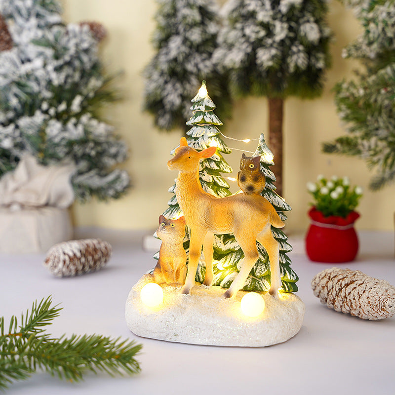 Illuminated Christmas decorative figure with animals