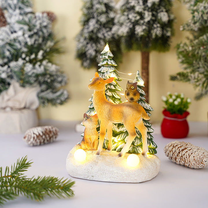 Illuminated Christmas decorative figure with animals