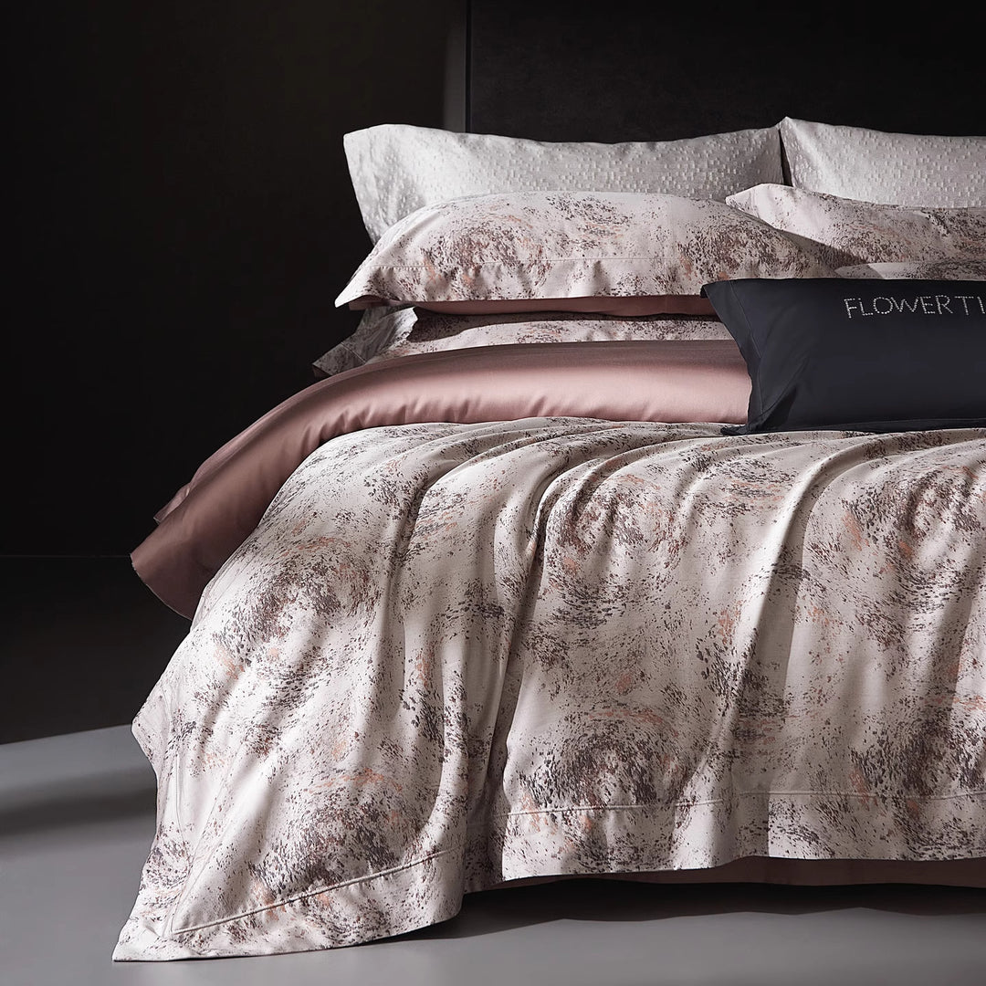 Decorative Textured Floral Print Duvet Cover Set Avarnia