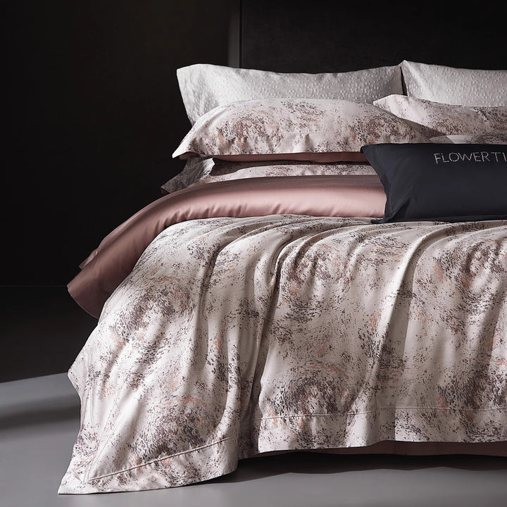 Decorative Textured Floral Print Duvet Cover Set Avarnia