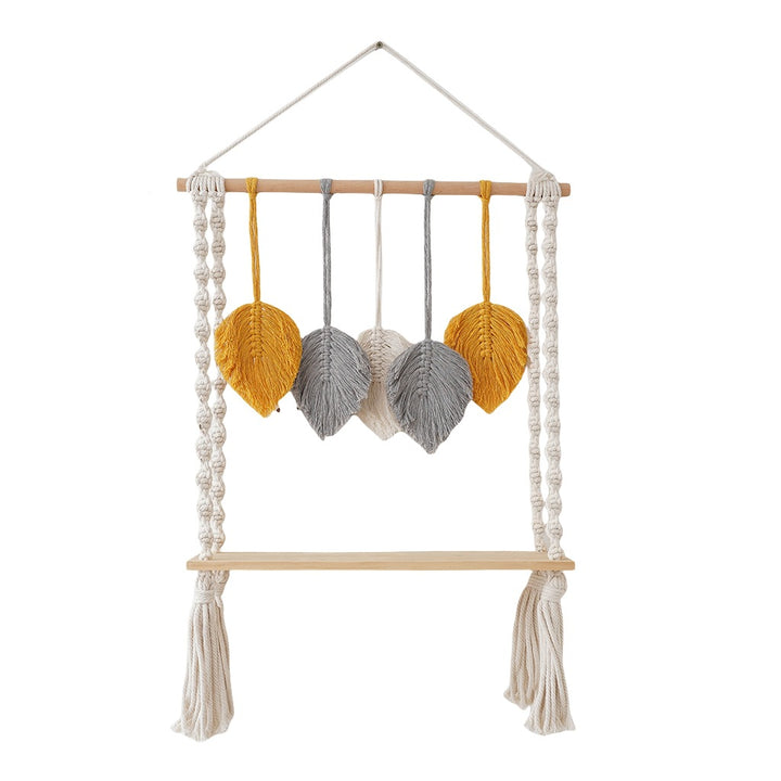 Macrame Leaf Wall Hanging Shelf