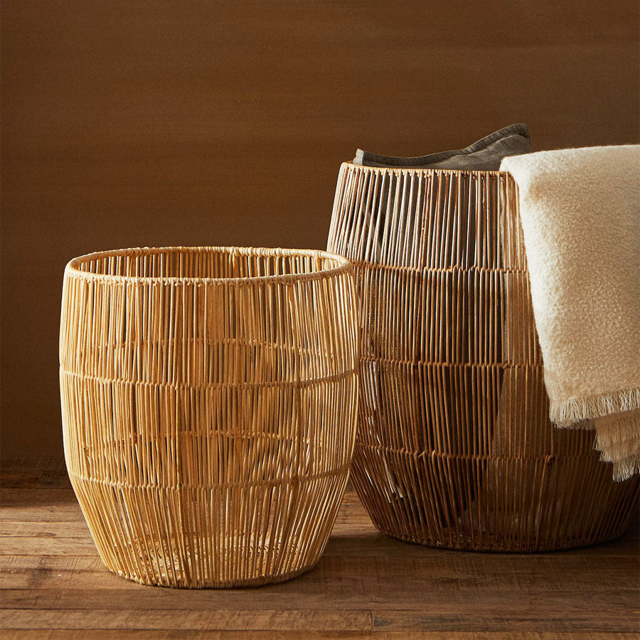 Handmade storage basket made of rattan