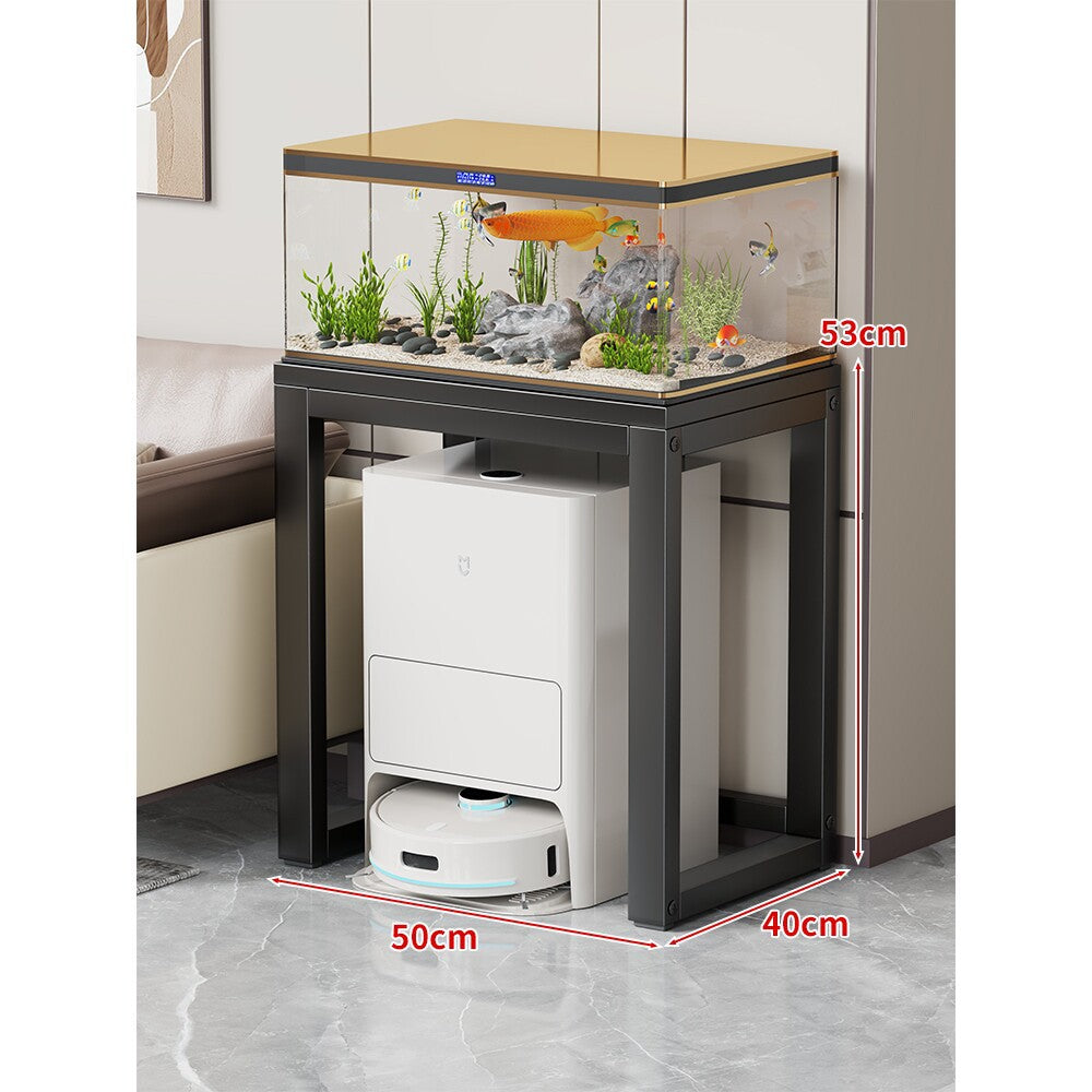 Modern Metal Frame Aquarium Console Table with Integrated LED Hood
